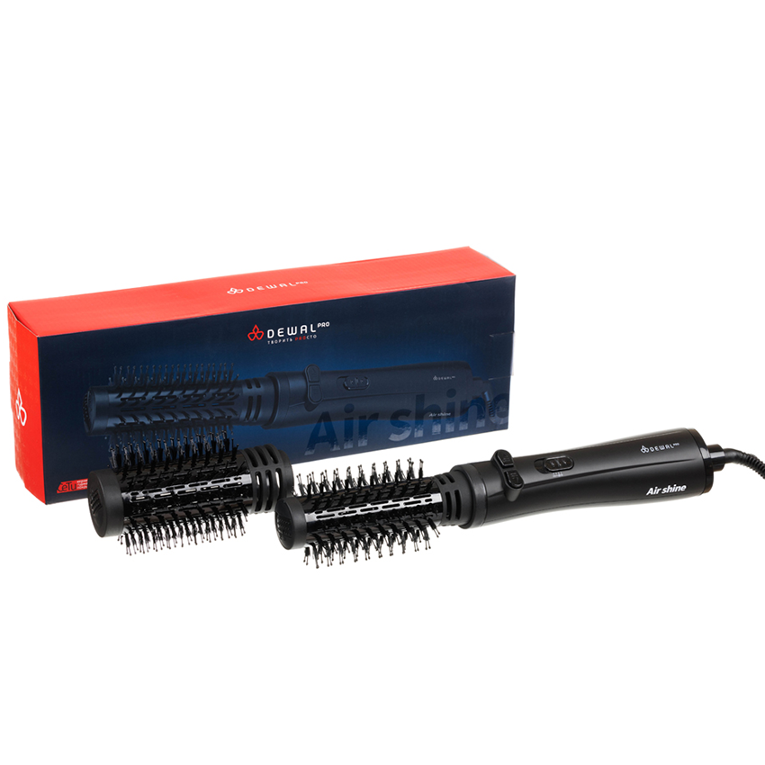 DEWAL PROFESSIONAL Фен-щетка Pro Air Shine черная, 2 насадки 38 и 50 мм, 1200 Вт, фото 8