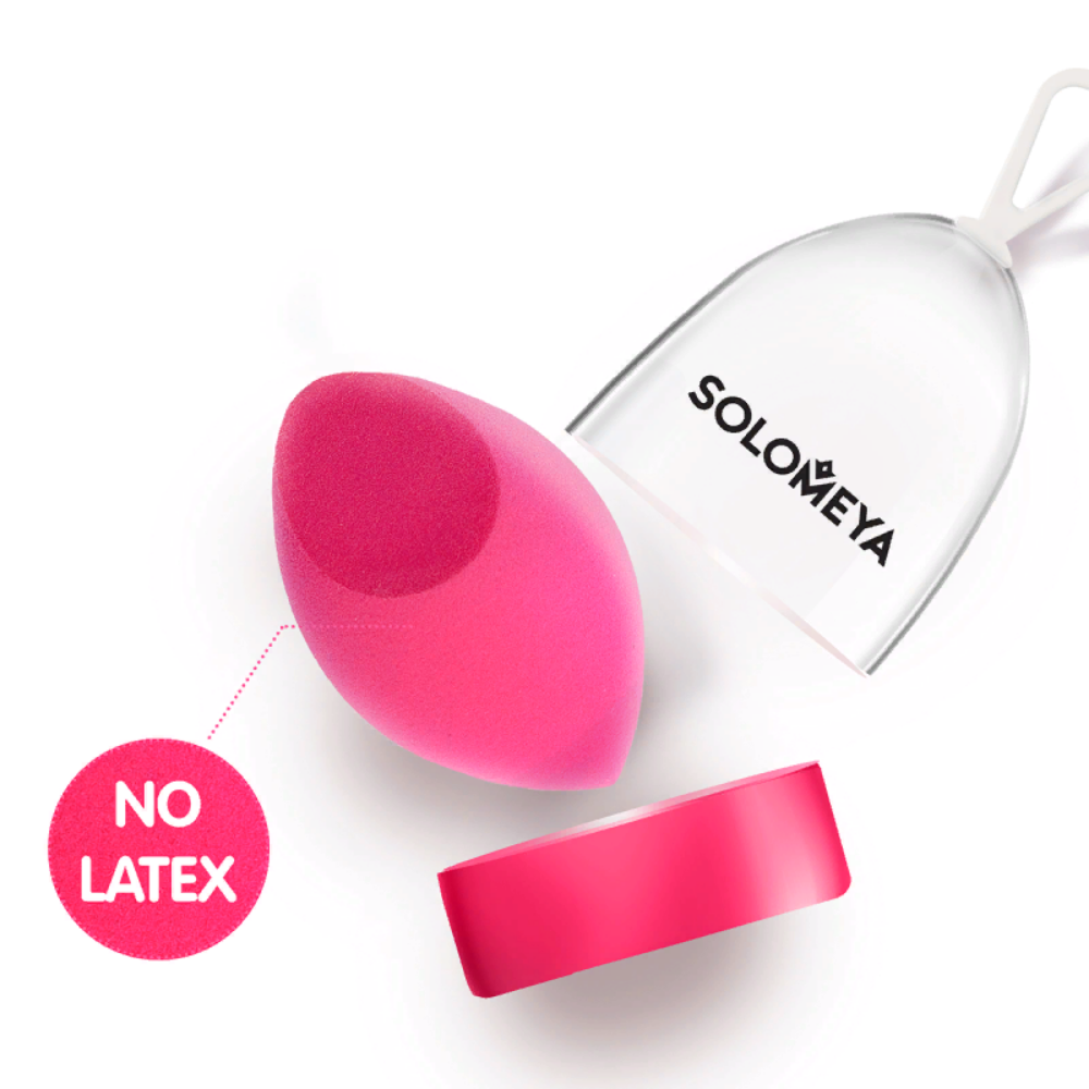 SOLOMEYA Спонж косметический со срезом для макияжа / Flat End blending sponge PINK 1 шт, фото 4