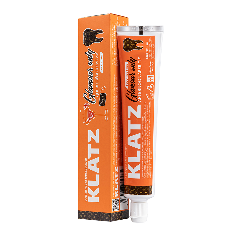 KLATZ Паста зубная для девушек Дневной аперитив без фтора / GLAMOUR ONLY 75 мл, фото 2