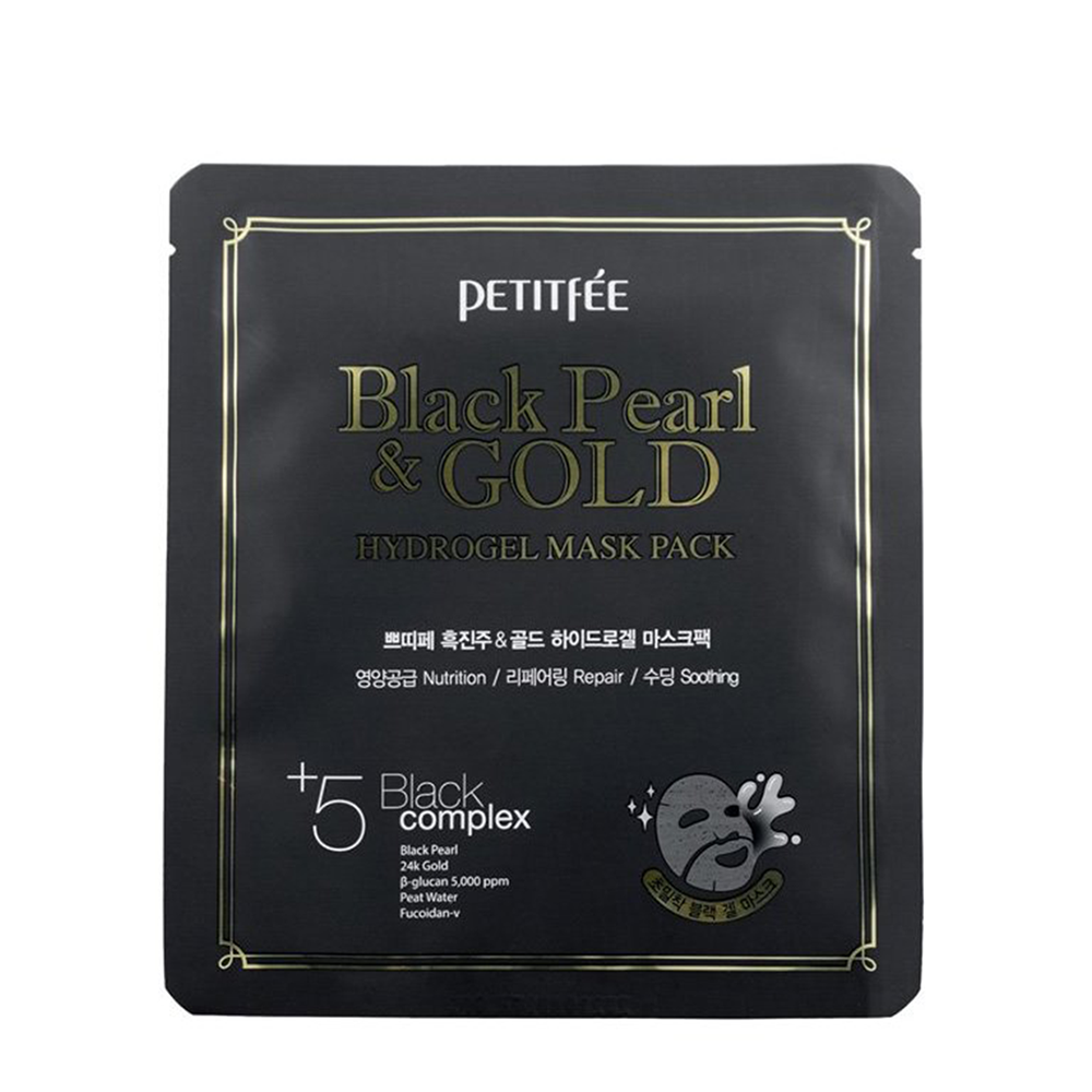 PETITFEE Маска гидрогелевая с черным жемчугом и золотом для лица / Hydrogel Mask Pack 32 гр, фото 1