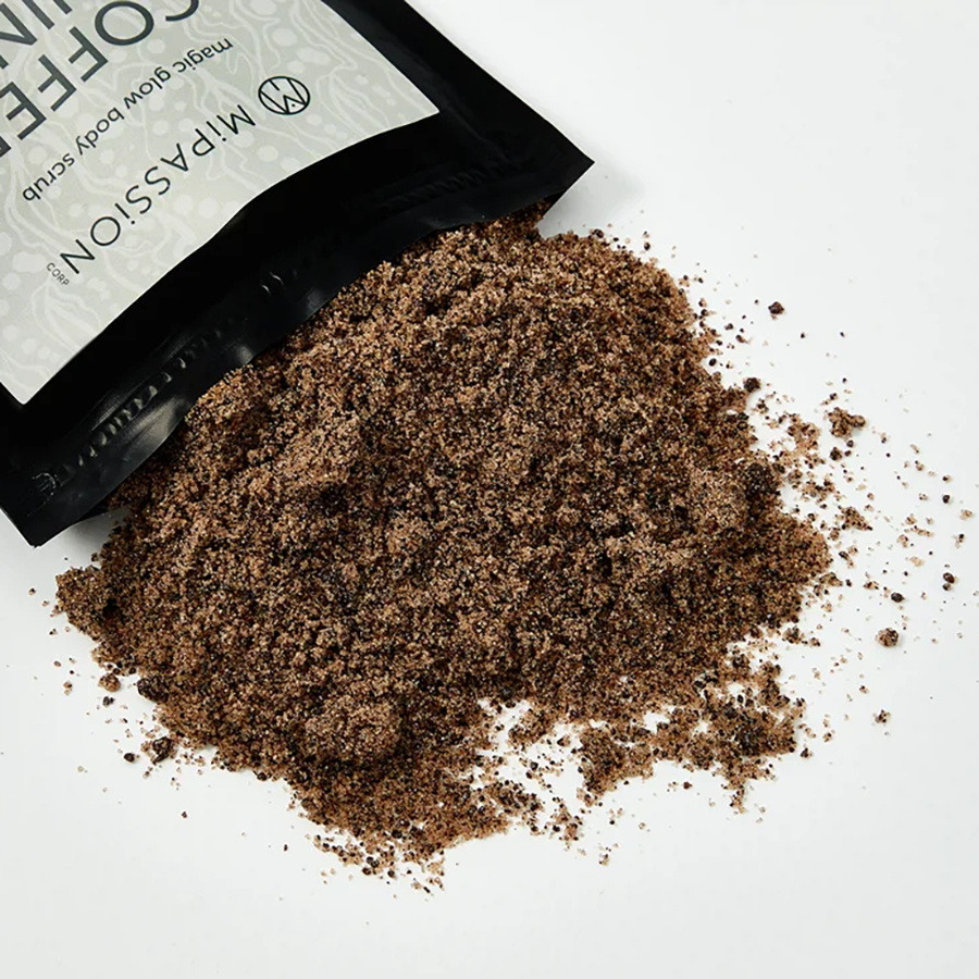 MIPASSIONcorp Скраб мерцающий, кофе, ваниль, миндаль / Coffee shine magical glow MiPASSiON 250 гр, фото 3