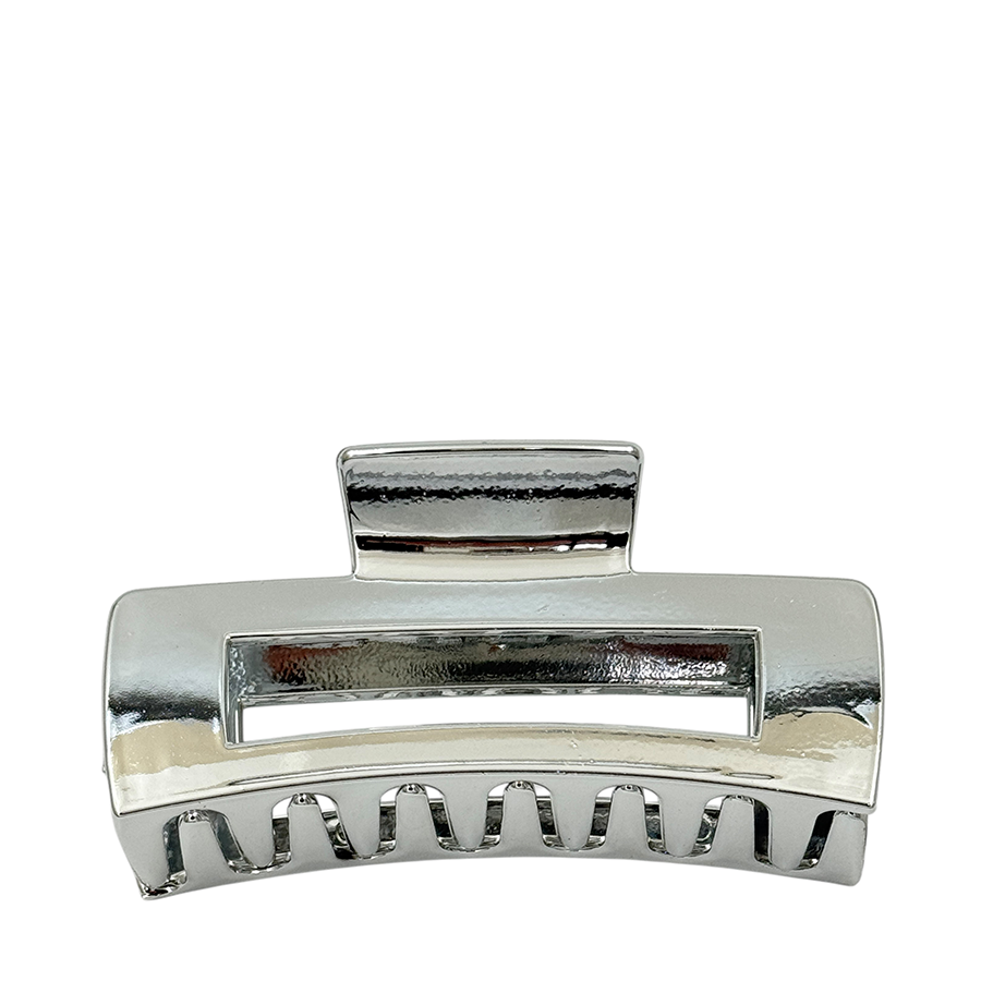 IWOU PROFESSIONAL Краб для волос Зеркальный прямоугольник серебро 10,5см, фото 2