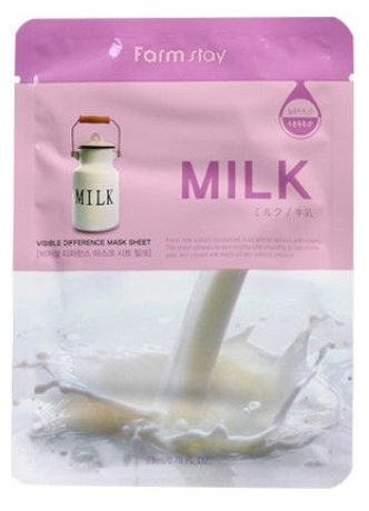 FARMSTAY Маска тканевая с молочными протеинами для лица / VISIBLE DIFFERENCE MASK 23 мл, фото 1