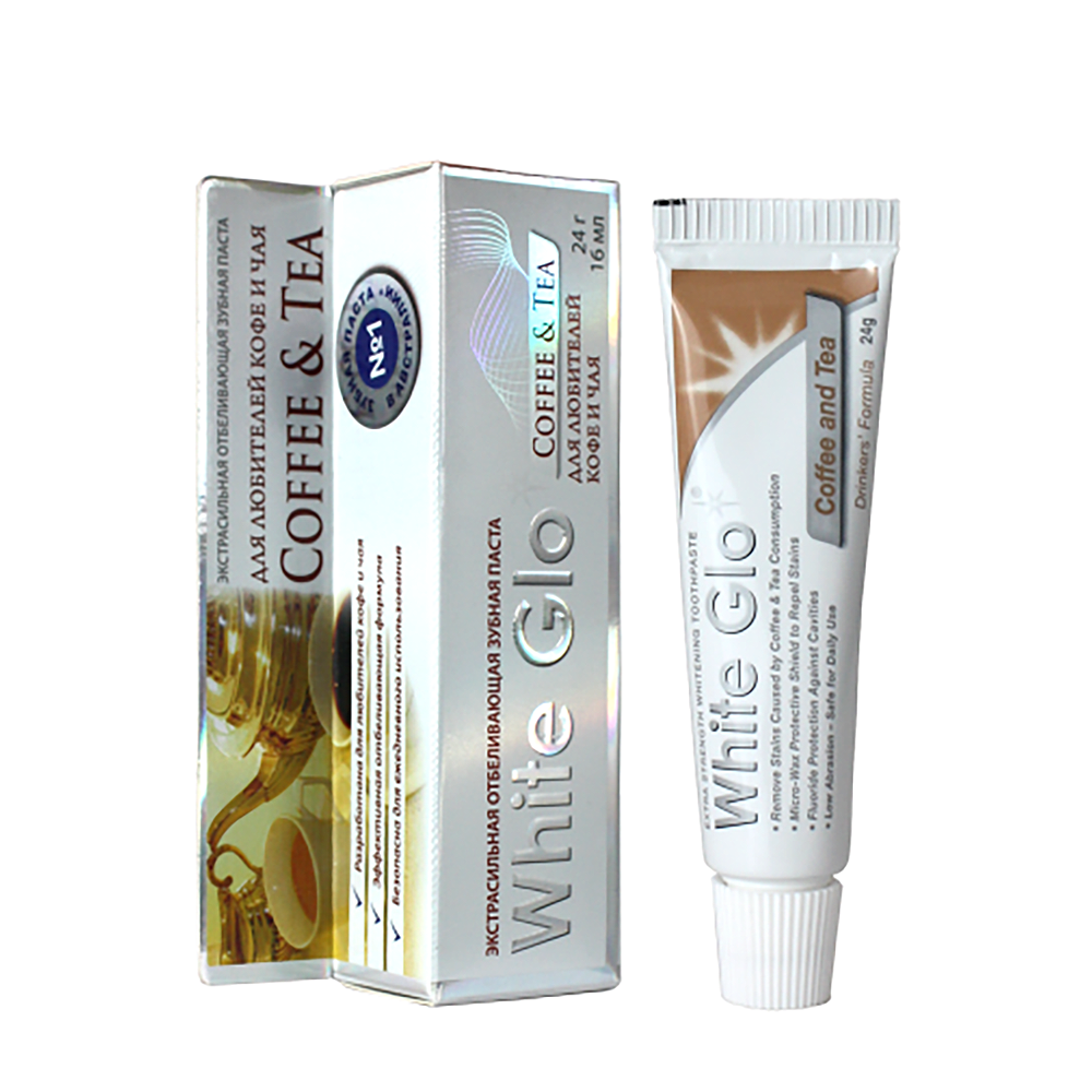 WHITE GLO Паста зубная отбеливающая для любителей кофе и чая / White Glo 24 гр, фото 2