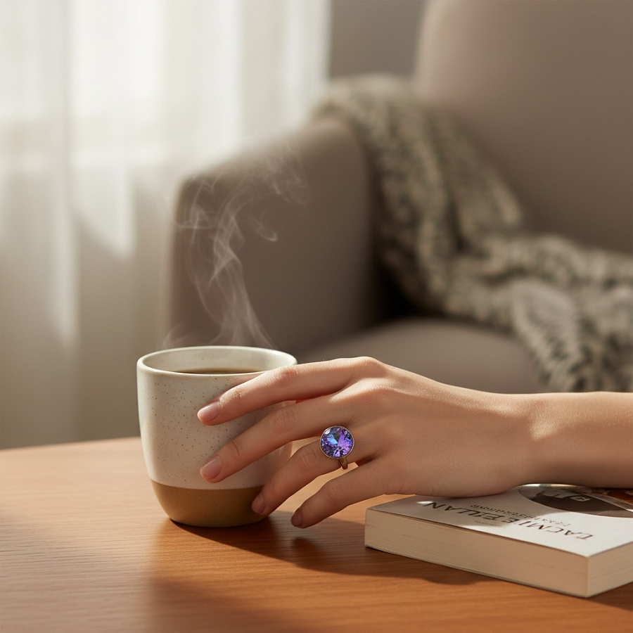 IWOU PROFESSIONAL Кольцо Алмаз розово-фиолетовый, фото 2