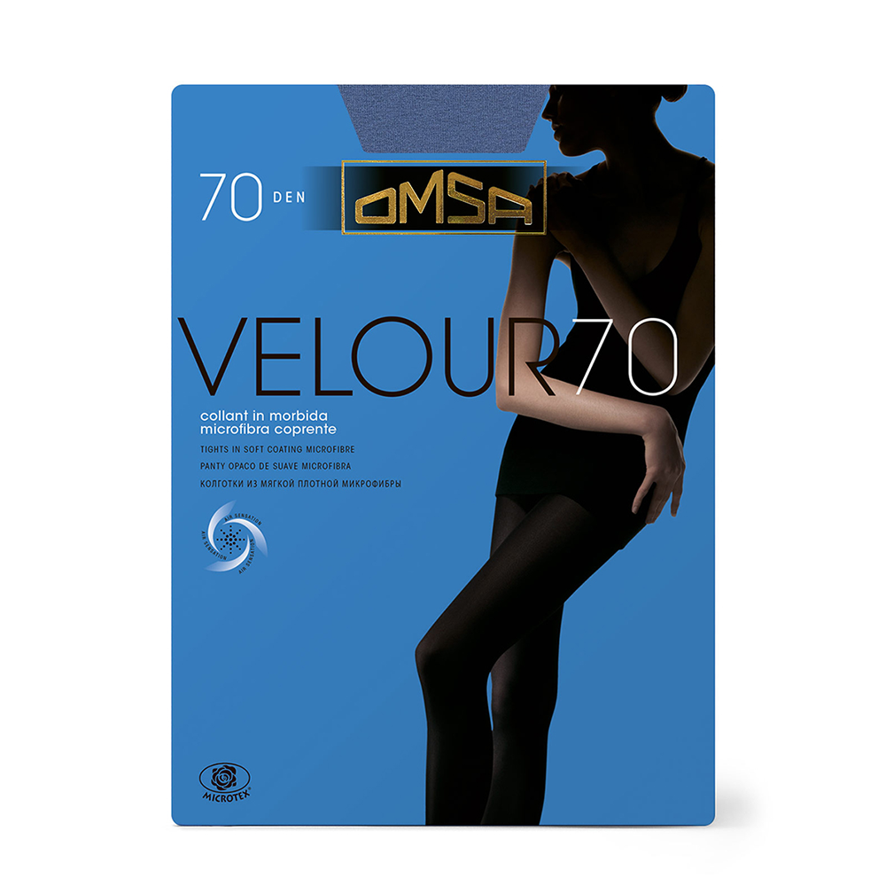 OMSA Колготки Aviator Blue 3 / Velour 70, фото 1