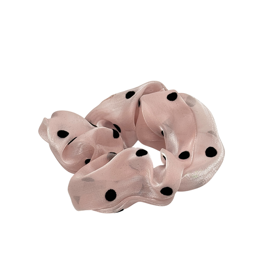 IWOU PROFESSIONAL Резинка для волос Органза в горошек нежно-розовая1шт, фото 2