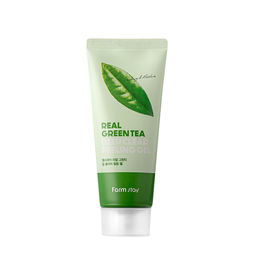FARMSTAY Гель-скатка отшелушивающая для лица с зеленым чаем / Real Green Tea Deep Clear Peeling Gel 100 мл, фото 1
