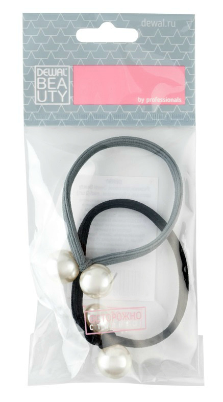 DEWAL BEAUTY Резинки для волос цветные, с бусинками 2 шт, фото 2