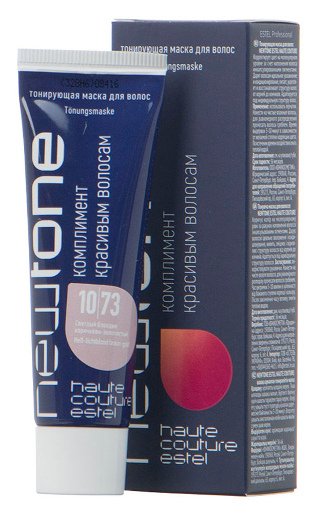 ESTEL HAUTE COUTURE 10/73 маска тонирующая для волос, светлый блондин коричнево-золотистый / NEWTONE 60 мл, фото 1