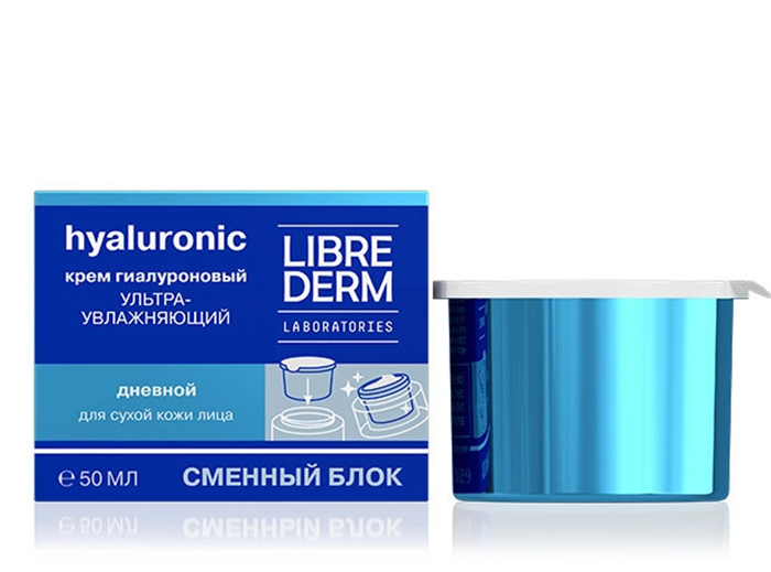 LIBREDERM Крем дневной ультраувлажняющий для сухой кожи, сменный блок / HYALURONIC 50 мл, фото 2