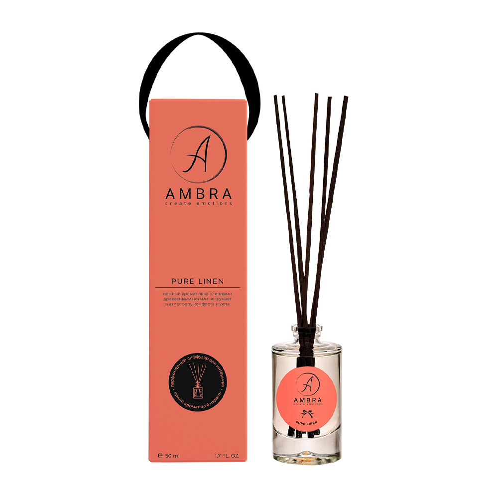 AMBRA Аромадиффузор, чистый лен / Pure Linen Ambra 50 мл, фото 1