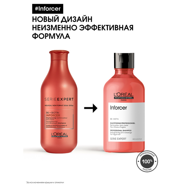 L'OREAL PROFESSIONNEL Шампунь укрепляющий против ломкости волос / INFORCER 300 мл, фото 5