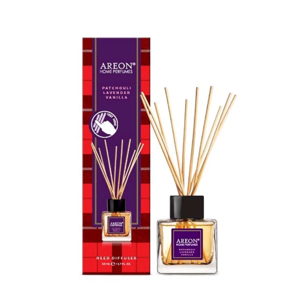 AREON Диффузор ароматический, ваниль, лаванда и пачули / HOME PERFUME STICKS TARTAN Patchouli Lavender Vanilla 50 мл, фото 1