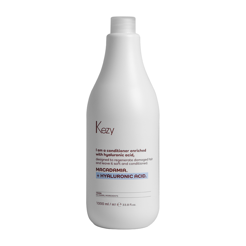 KEZY Кондиционер для восстановления слабых и поврежденных волос / I am MACADAMIA + HYALURONIC ACID 1000 мл, фото 1