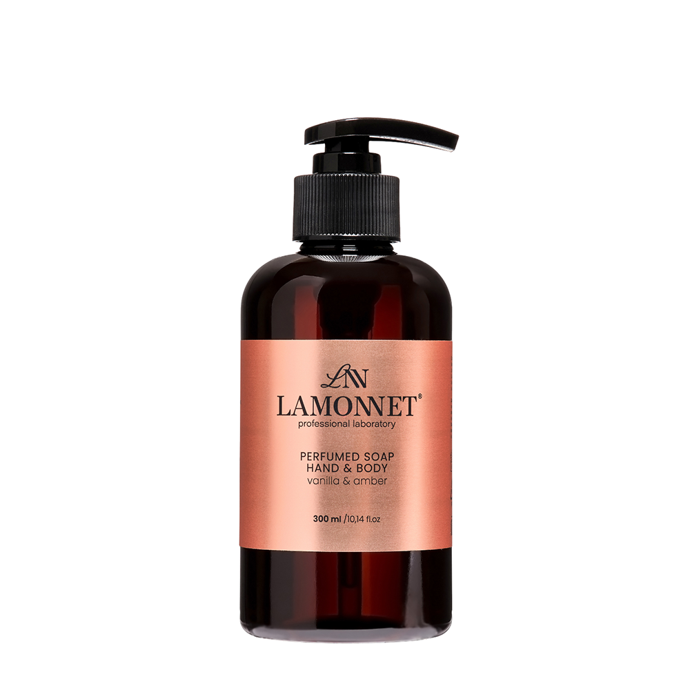 LAMONNET Мыло жидкое парфюмированное для рук и тела, ваниль и амбра / LAMONNET 300 мл, фото 1