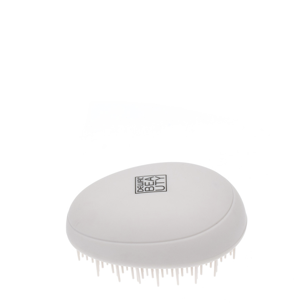 DEWAL BEAUTY Щетка массажная Прованс с пластиковым штифтом, овальная, пудровая, фото 1