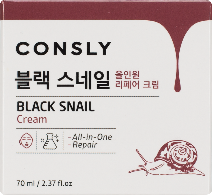 CONSLY Крем многофункциональный восстанавливающий для лица с муцином черной улитки 70 мл, фото 3