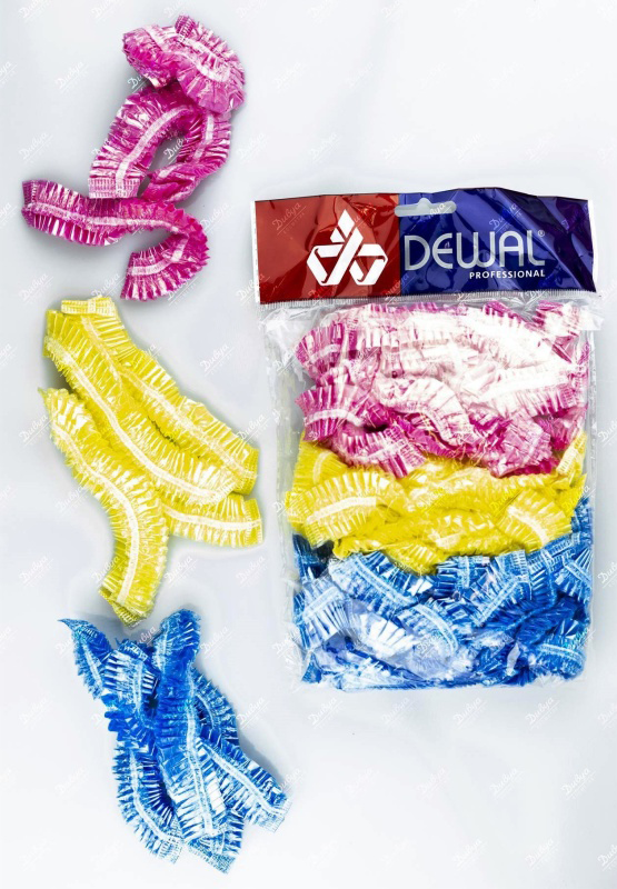 DEWAL PROFESSIONAL Шапочка для процедур, цветная, одноразовая  30 шт, фото 3