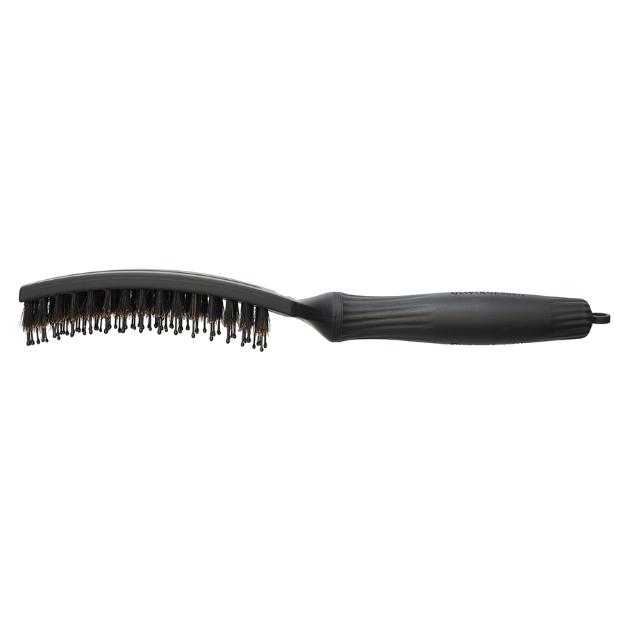OLIVIA GARDEN Щетка щетина+нейлон Fingerbrush Care Iconic Boar&Nylon Full Black M, фото 2