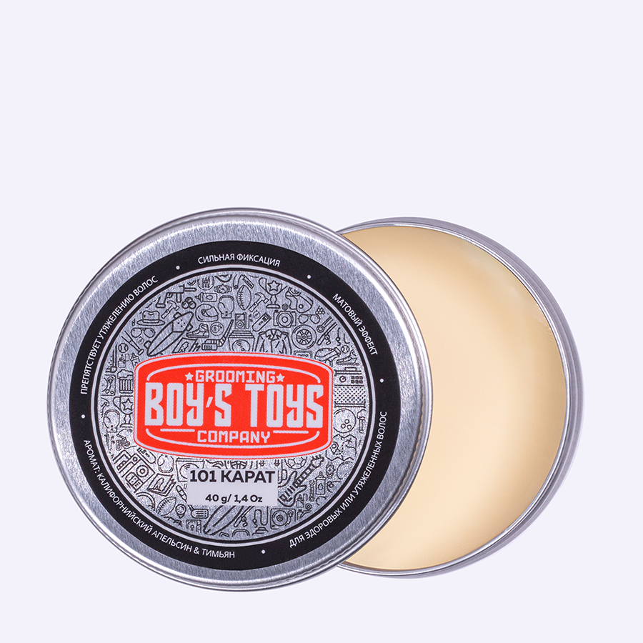 BOY'S TOYS Паста для укладки волос высокой фиксации с низким уровнем блеска 101 карат / Boy's Toys 40 мл, фото 3