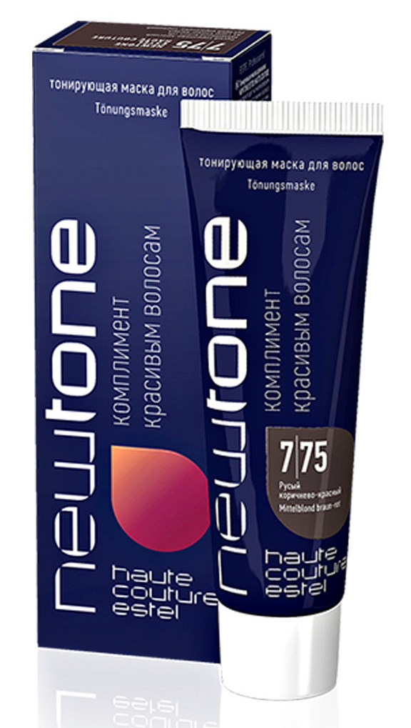 ESTEL HAUTE COUTURE 7/75 маска тонирующая для волос, русый коричнево-красный / NEWTONE 60 мл, фото 1