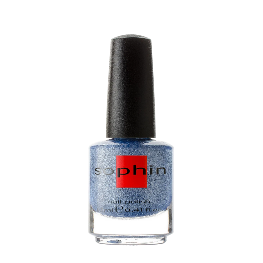 SOPHIN 0299 лак для ногтей, серебристо-голубой / Sand Effect 12 мл, фото 1