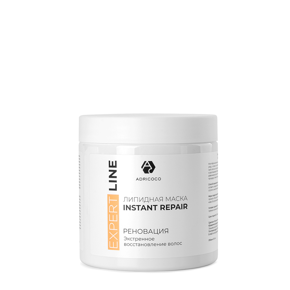 ADRICOCO Маска-реноватор липидная для волос с комплексом масел и молочной кислотой / ADRICOCO EXPERT LINE 500 мл, фото 1