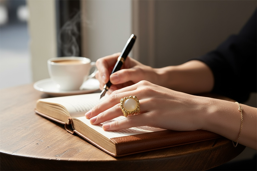 IWOU PROFESSIONAL Кольцо Королева в белом /золото, фото 5