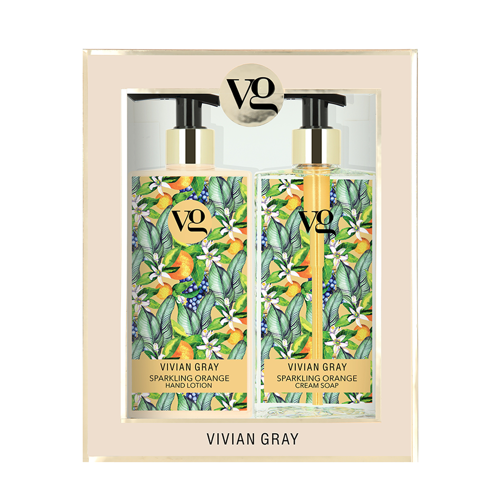VIVIAN GRAY Набор для рук Искрящийся апельсин (крем-мыло 350 мл + лосьон 350 мл) Vivian Gray Sensational Set Sparkling Orange, фото 1