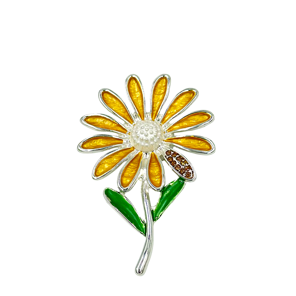 IWOU PROFESSIONAL Брошь-магнит Ромашка желтая, фото 1