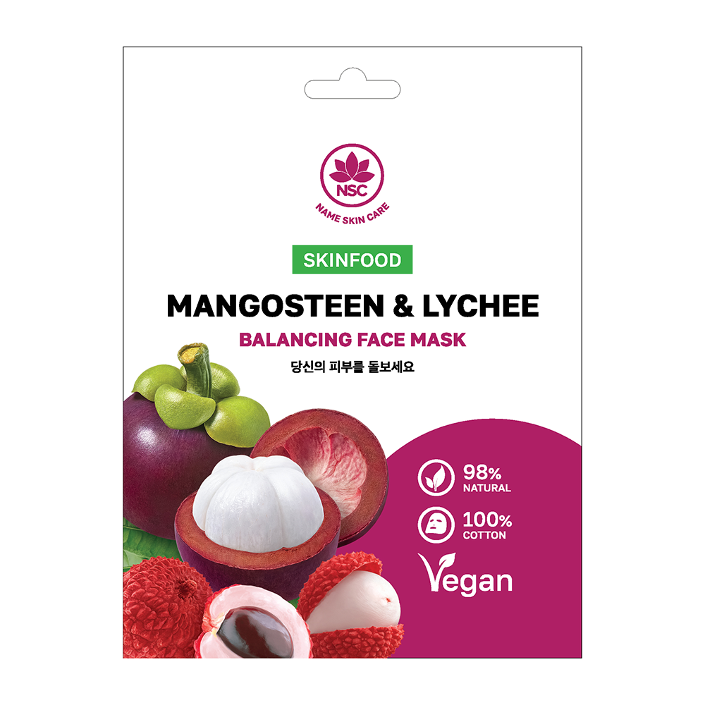 NAME SKIN CARE Маска тканевая для лица мангостин и личи / Skinfood NSC 22 гр, фото 1