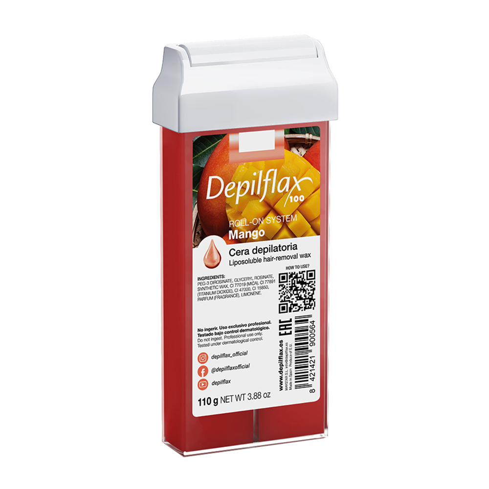 DEPILFLAX 100 Воск для депиляции в картридже, манго 110 гр, фото 1