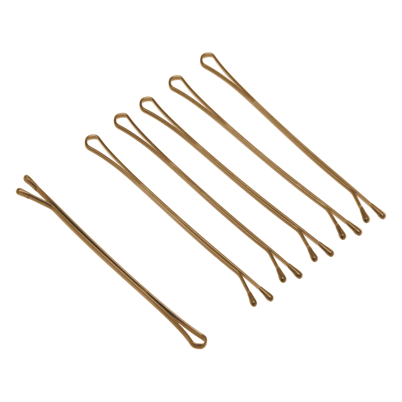 DEWAL PROFESSIONAL Невидимки коричневые, прямые 60 мм, 60 шт/уп (на блистере), фото 2