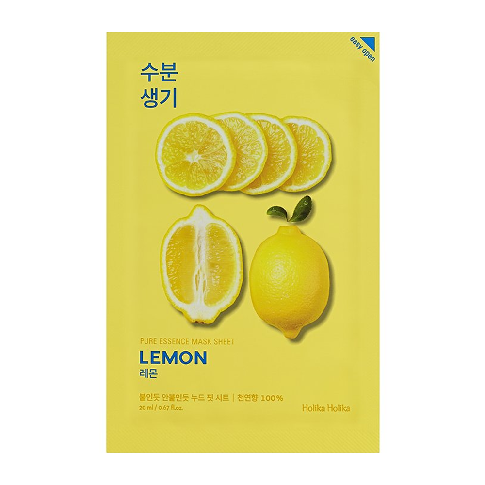 HOLIKA HOLIKA Маска тканевая тонизирующая Пьюр Эссенс, лимон / Pure Essence Mask Sheet Lemon 20 мл, фото 1