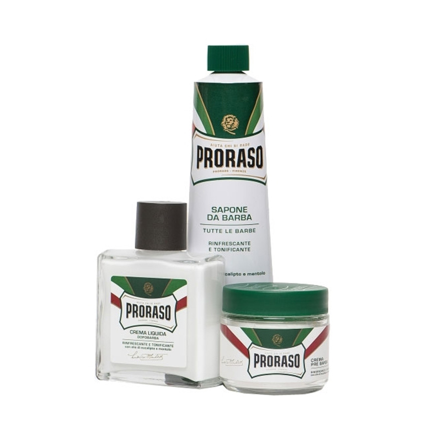 PRORASO Набор для бритья (крем 100 мл, крем 150 мл, бальзам 100 мл) GINO, фото 3