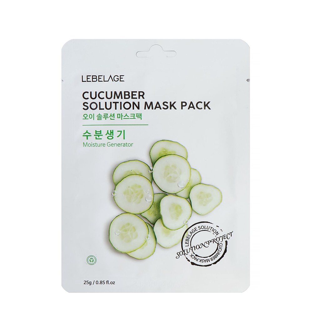 LEBELAGE Маска тканевая для лица Огурец / Lebelage Cucumber Solution Mask Pack 25 гр, фото 1