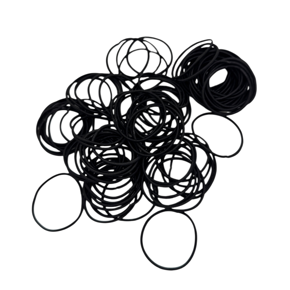 IWOU PROFESSIONAL Набор резинок для волос, тонкие черные текстильные в банке 3,5см 100шт, фото 1