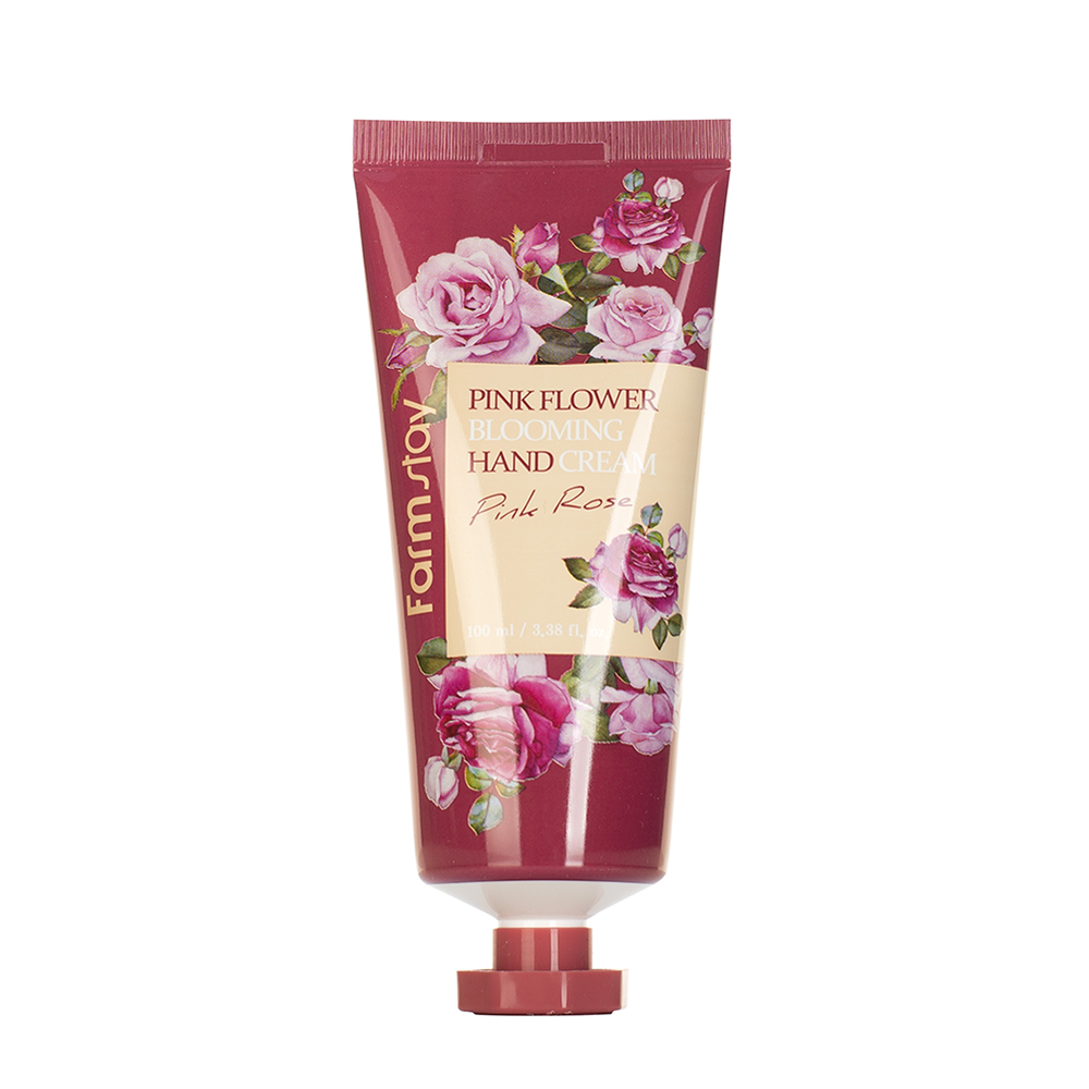 FARMSTAY Крем для рук с экстрактом розы / PINK FLOWER BLOOMING HAND CREAM PINK ROSE 100 мл, фото 1