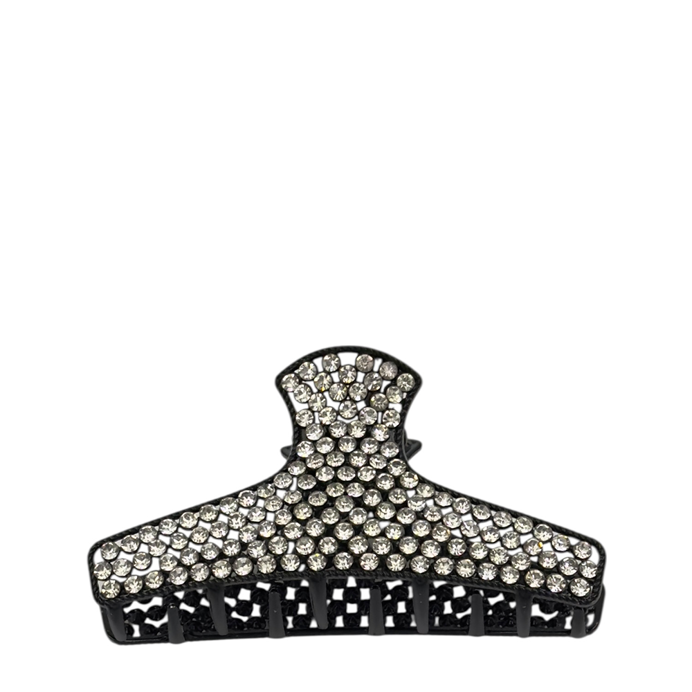 IWOU PROFESSIONAL Краб для волос Паутина из страз черная 4,5*9см, фото 1