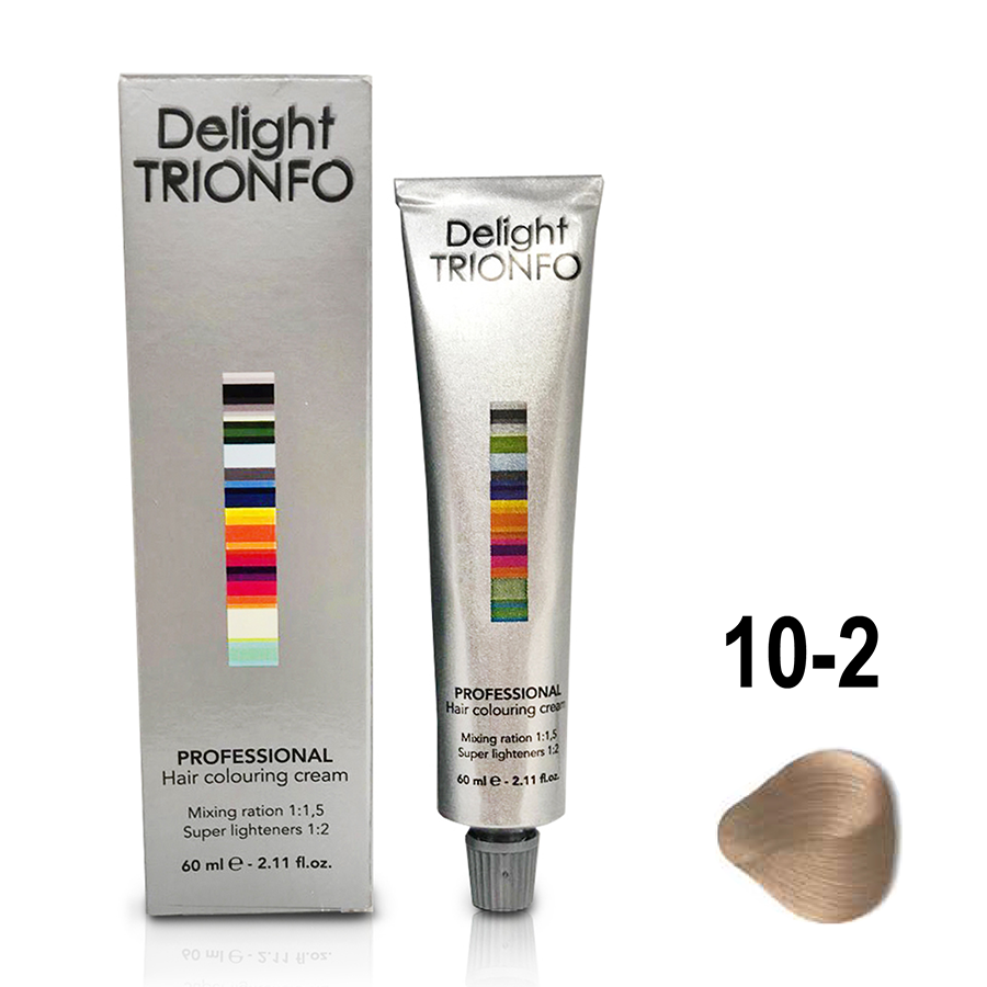 CONSTANT DELIGHT 10-2 крем-краска стойкая для волос, светлый блондин пепельный / Delight TRIONFO 60 мл, фото 2