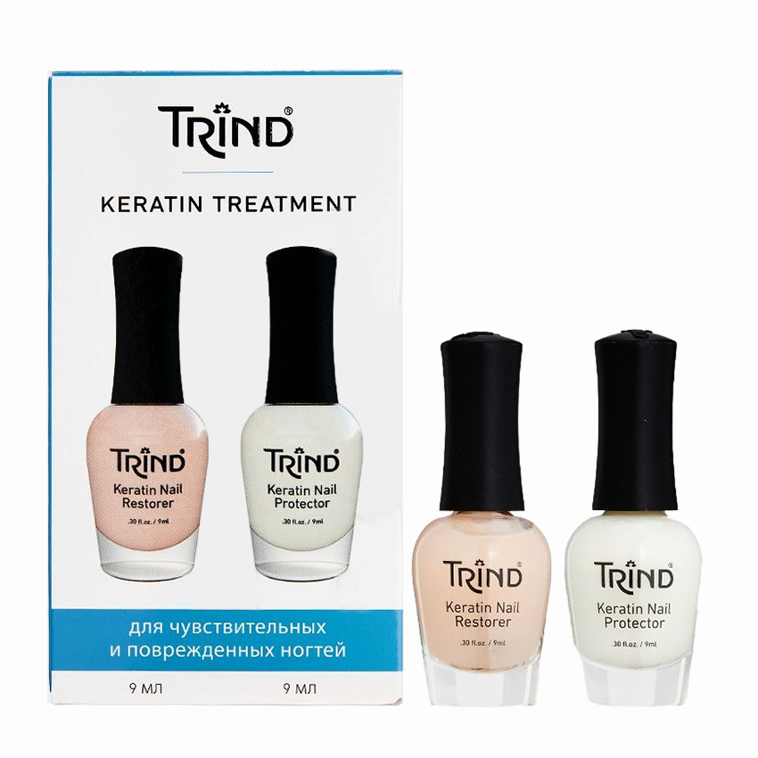 TRIND Набор для ногтей (Keratin Restorer 9 мл + Keratin Protecor 9 мл) / Keratin Treatment Set, фото 2