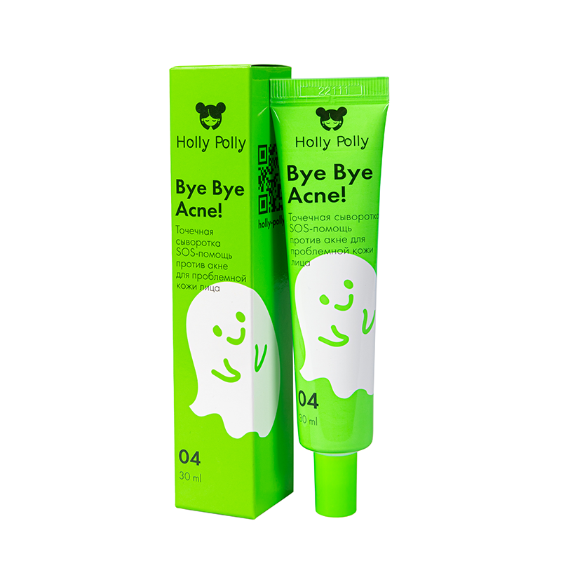 HOLLY POLLY Сыворотка точечная SOS-помощь против акне для проблемной кожи лица / Bye Bye Acne! 30 мл, фото 2