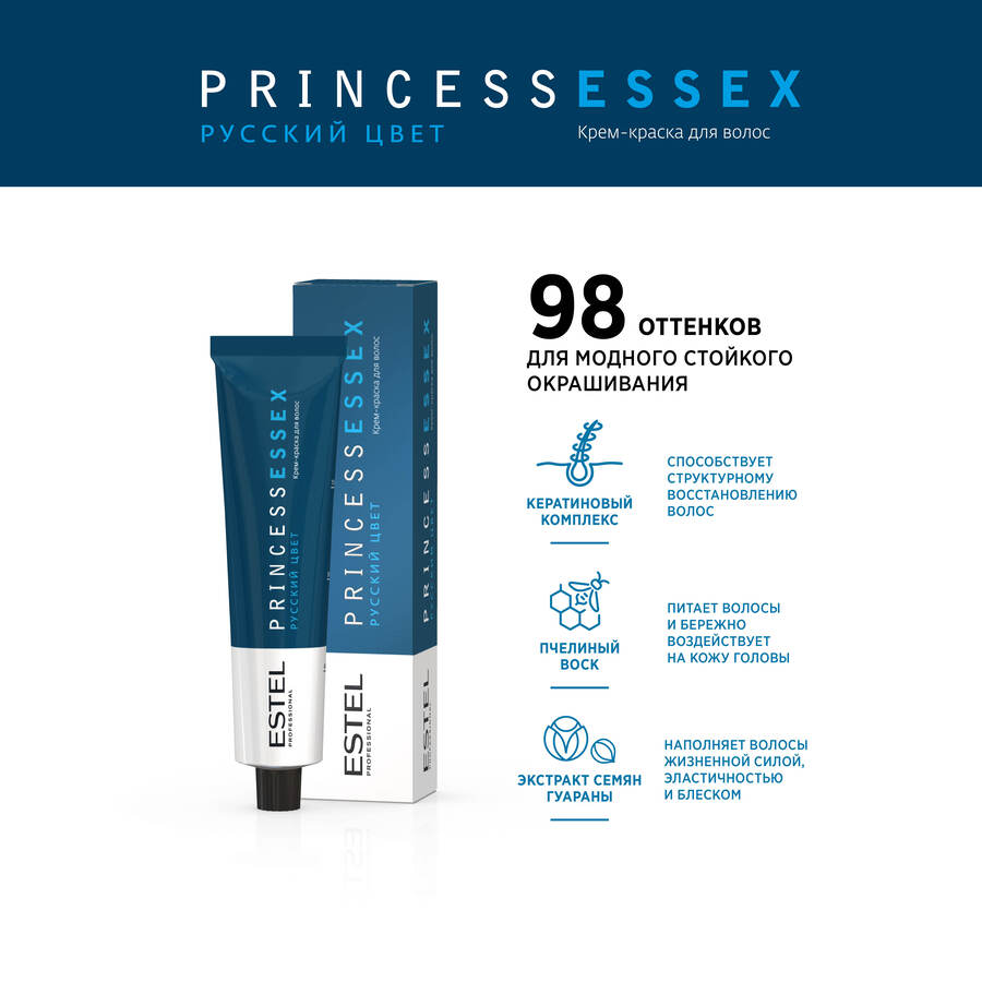 ESTEL PROFESSIONAL 4/71 краска для волос, шатен коричнево-пепельный (магический коричневый) / ESSEX Princess 60 мл, фото 2