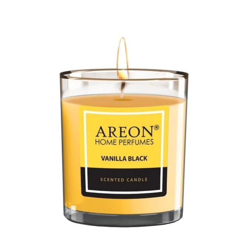 AREON Свеча ароматическая, черная ваниль / HOME PERFUMES Vanilla Black 120 гр, фото 1