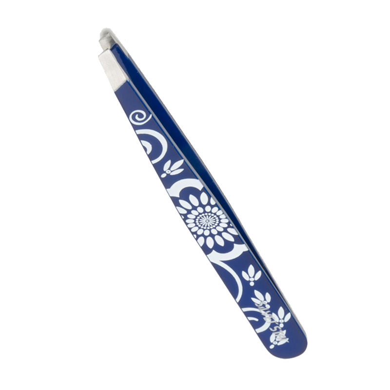 SILVER STAR Пинцет косметологический, косой, цветной / CLASSIС, фото 1