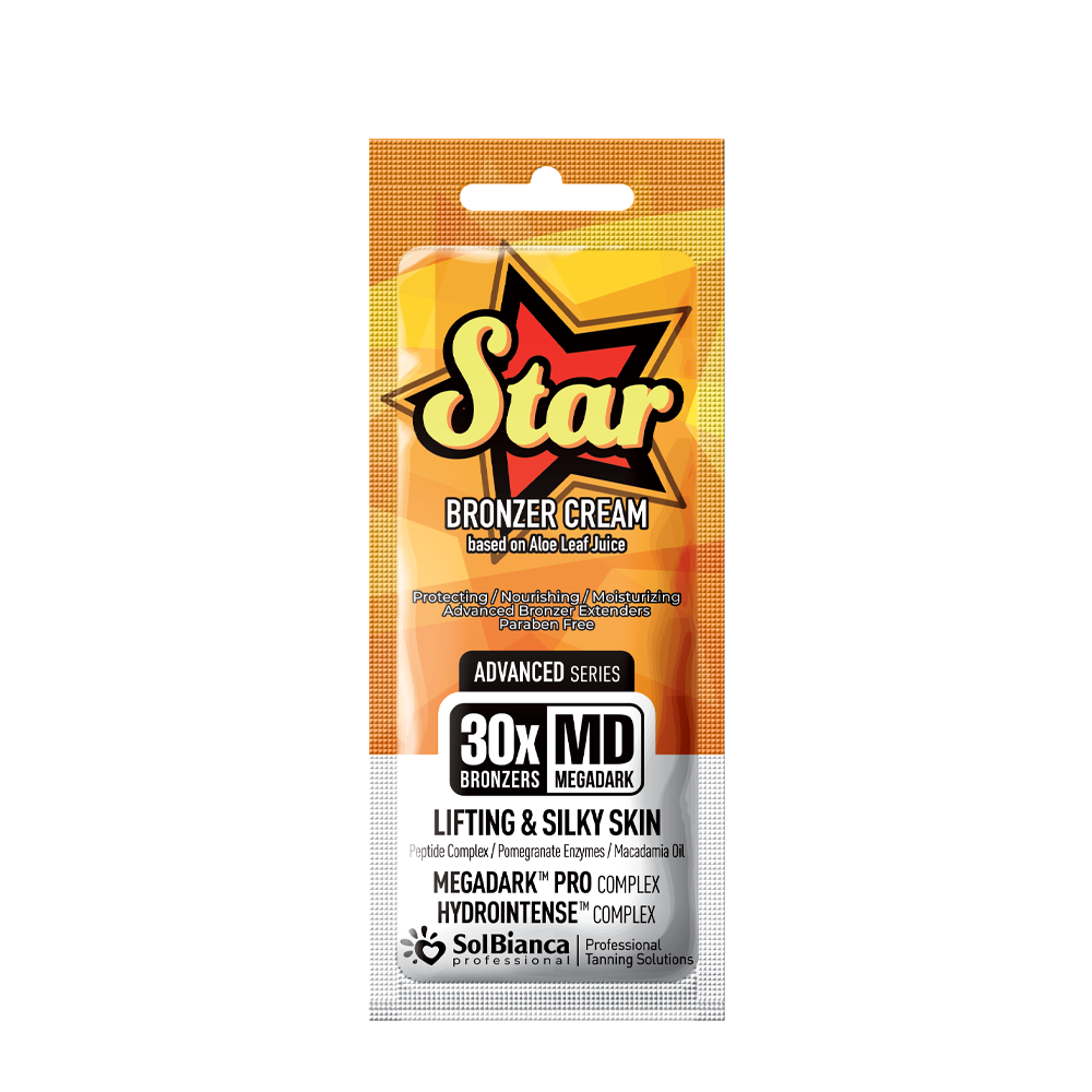 SOLBIANCA Крем-автозагар с пептидным комплексом, энзимами граната и маслом макадамии / Star 30х bronzer 15 мл, фото 1