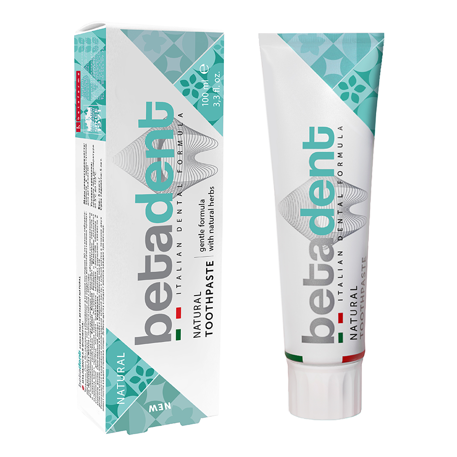 BETADENT Паста зубная натуральная без фтора / BETADENT NATURAL 100 мл, фото 3