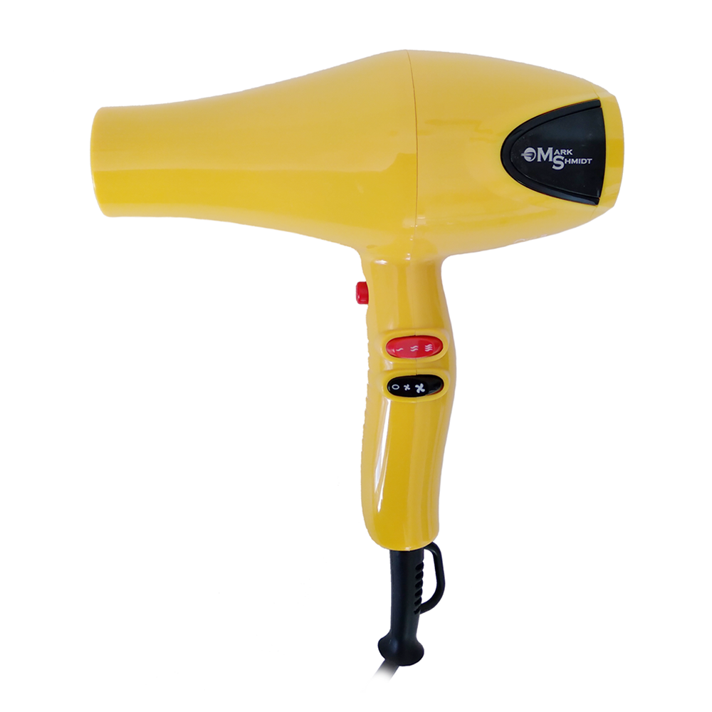 MARK SHMIDT Фен Mark Shmidt жёлтый, 2 насадки 2400W, фото 1