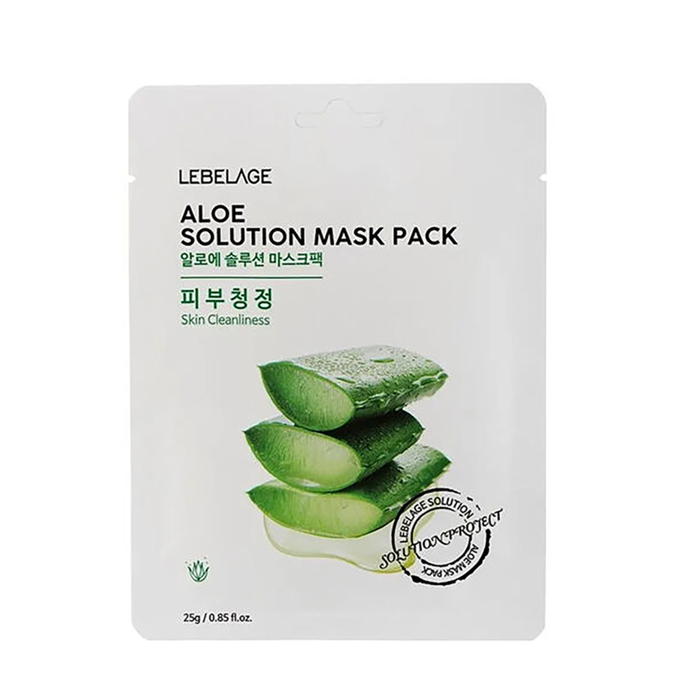 LEBELAGE Маска тканевая для лица Алоэ / Lebelage Aloe Solution Mask Pack 25 гр, фото 1